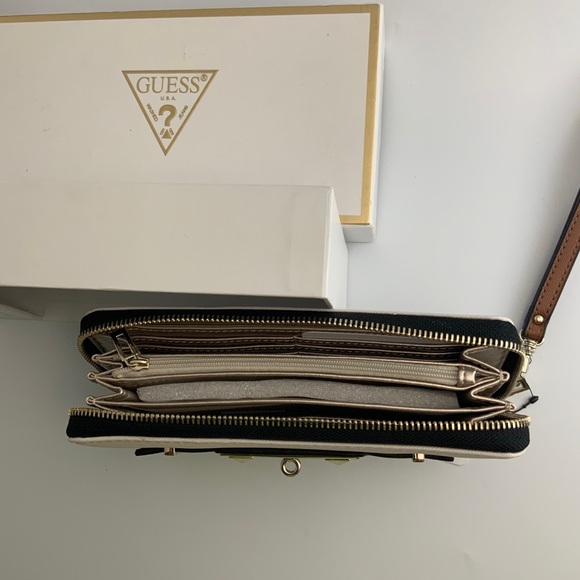 Guess Cherie Zip-Around Wristlet - Stone Multi/Gol - Picture 11 of 11